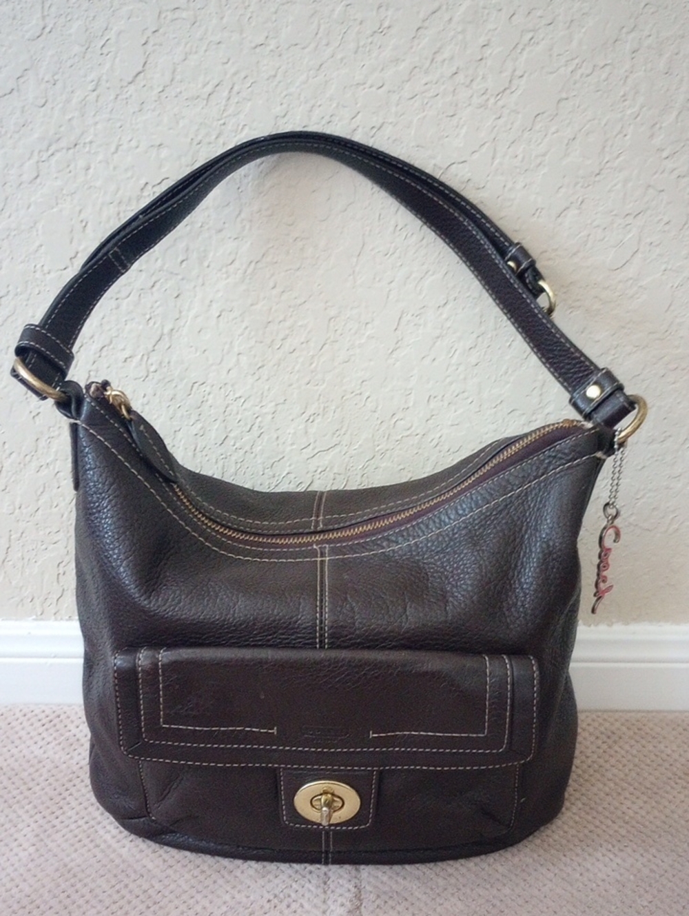 Coach Penelope Pebble Leather Soho Convertible Shoulder To Crossbody Bag - Picture 13 of 14